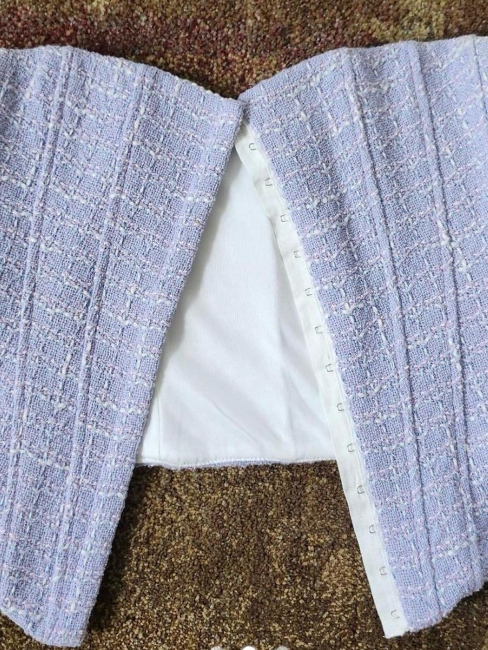 Zara Lavender Tweed Blazer Jacket